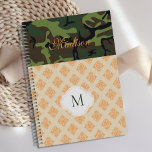 Agenda Camuflagem Laranja Damask Trendy Monograma<br><div class="desc">Um Impressão de Damasco da Camuflagem Laranja divertido decora este cobrir planejador e ele pode ser personalizado com seu nome e nome iniciais. Correspondendo. Veja nossa linha de produtos de cheio em nossa loja Zazzle.</div>