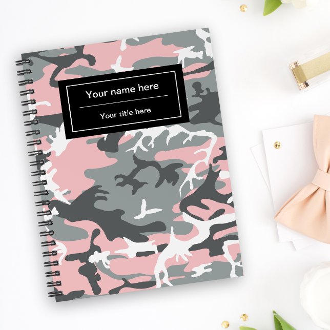 Agenda Camuflagem Rosa e Cinza, Camuflagem, Militar, Exér (Criador carregado)