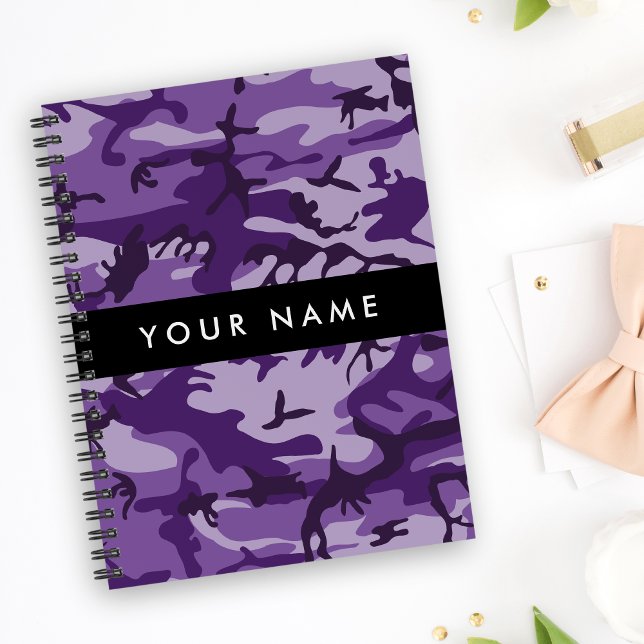 Agenda Camuflagem Roxa Seu Nome Personalize (Criador carregado)