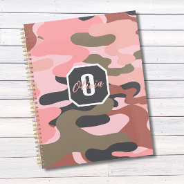 Agenda Camuflagem verde rosa na moda moderna, personaliza
