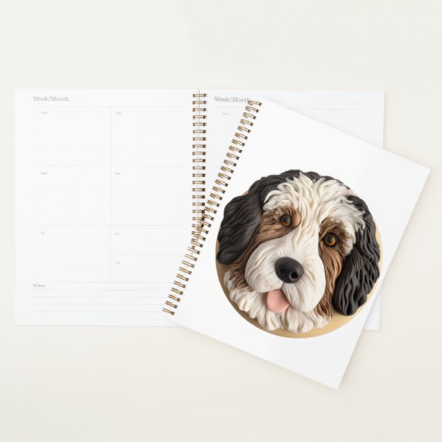 Agenda Cão Bernedoodle 3D Inspirado (Exibição)