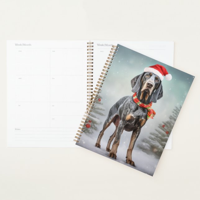 Agenda Cão Bluetick Coonhound na neve de Natal  (Exibição)