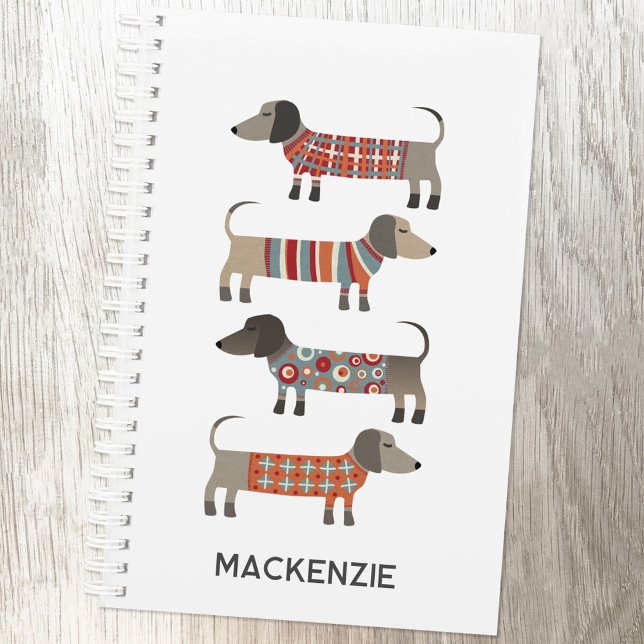 Agenda Cão de linguiça de salsicha Dachshund Personalizad (Personalized custom name fun Dachshund Wiener Sausage Dog planner for animal lovers)