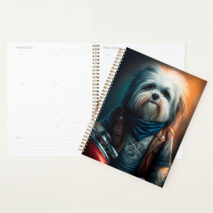 Agenda Cão do Havanês na pintura digital de bicicleta