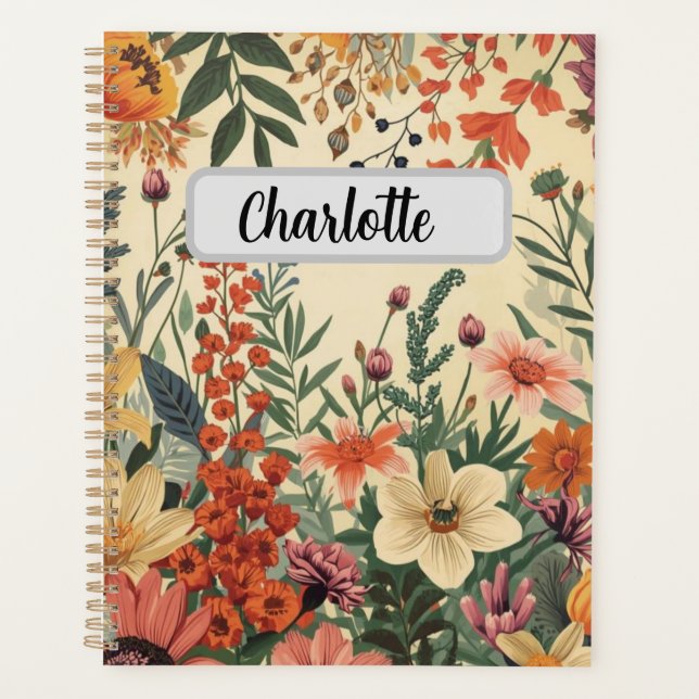 Agenda Capa de Flor Personalizada Produtividade & Meta (Frente)