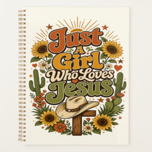 Agenda Capa Semanal da Fé do Girassol da Cowgirl Western