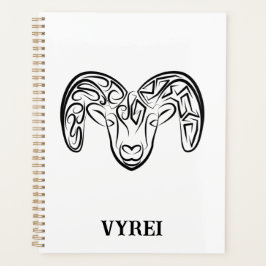 Agenda Capim/ovelha, tribal, preto e branco