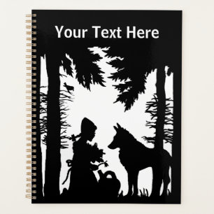 Agenda Capucheira em silhueta negra em Woods Wolf