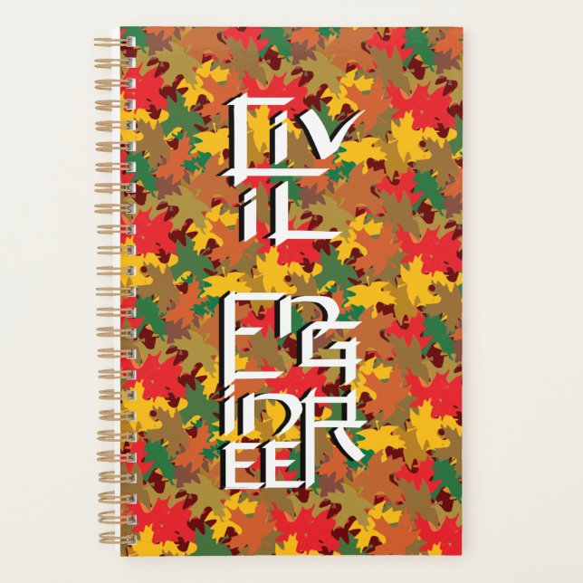 Agenda Caractere Branco da Engenheiro Civil (Frente)