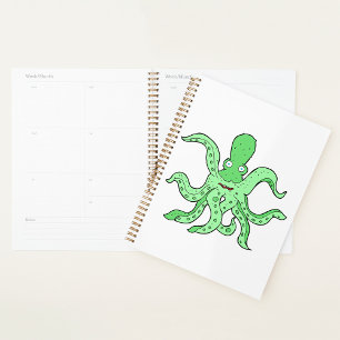Agenda Caractere Octopus Verde Quirky Sea Monster