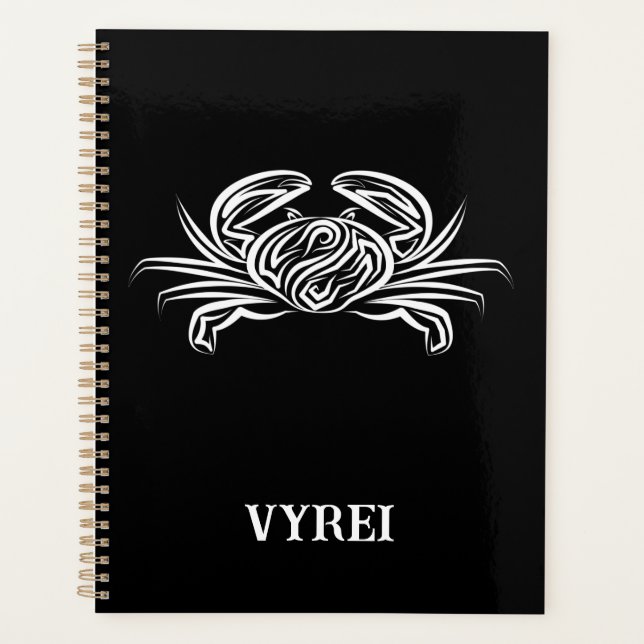 Agenda Caranguejo Tribal Negro e Branco (Frente)