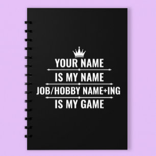Agenda Cargo Engraçado Personalizado e Nome do Hobby