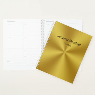 Agenda Cargo Profissional de Nome Dourado e Preto da Empr