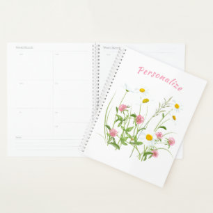 Agenda Carnação de Daisy Flores Selvagens bonito Person