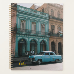 Agenda Carro Clássico Turquesa Antigo Havana Cuba Colonia