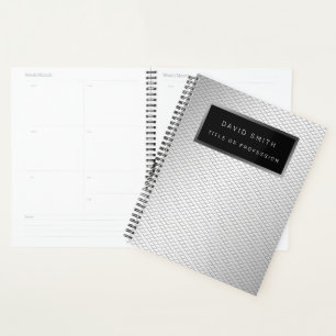 Agenda Cartão de visita de metal prateado de 2 in1 elegan