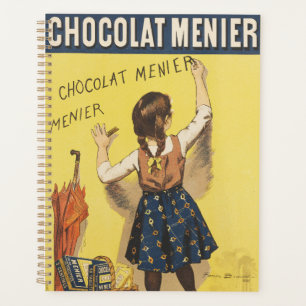 Agenda Cartaz de Arte da Garota Francesa Chocolat Menier 
