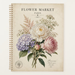 Agenda Cartaz de Mercado de Flores Botânicas Vintage El