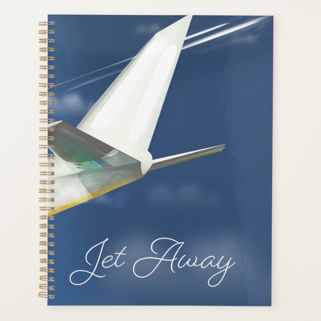 Agenda Cartaz de viagem Jet Away. (Frente)