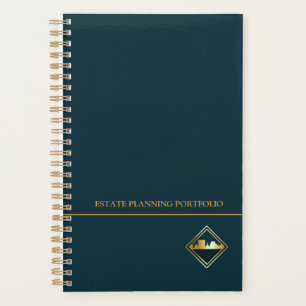 Agenda Carteira de Planeamento de Imóveis - Azul Escuro  