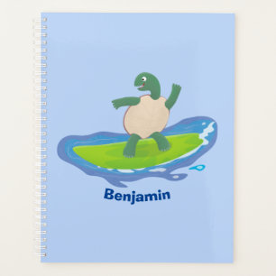 Agenda Cartografia de surf de tartaruga engraçada