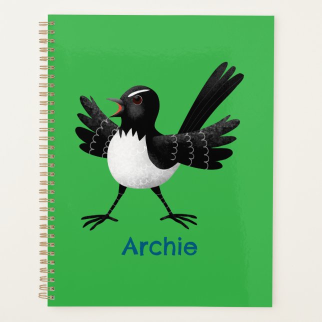 Agenda Cartoon australiano Willie Wagtail personalizado (Frente)