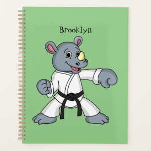 Agenda Cartoon bonito rhino kung fu