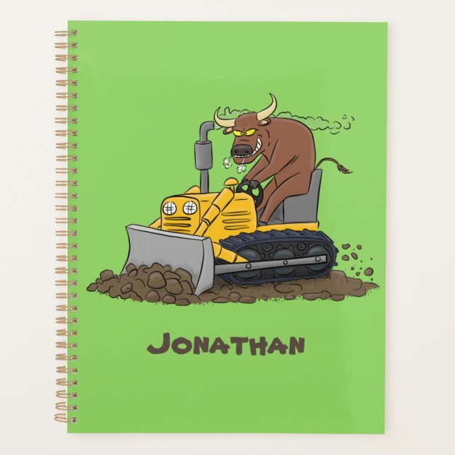 Agenda Cartoon buldozer engraçado (Frente)