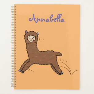 Agenda Cartoon castanho-branco e bonito