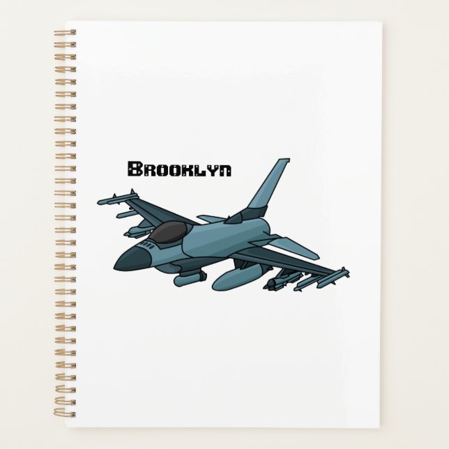 Agenda Cartoon de avião de combate militar (Frente)
