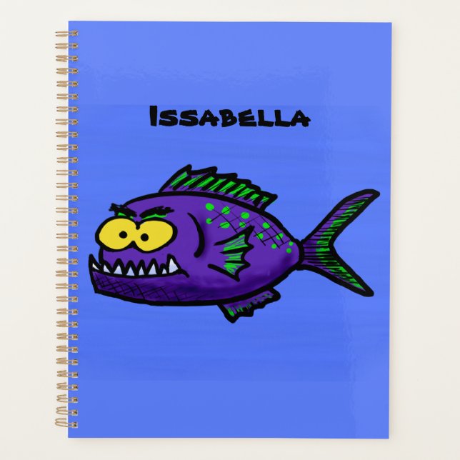 Agenda Cartoon de peixe Piranha (Frente)