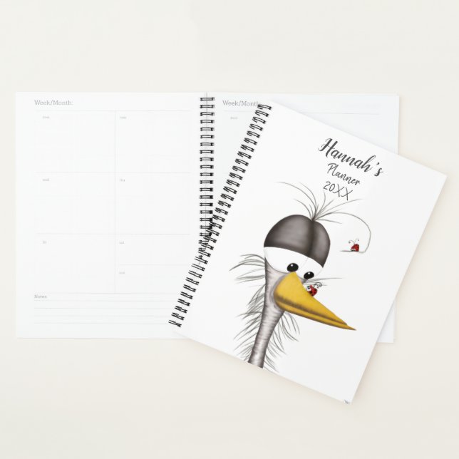 Agenda Cartoon Engraçado Egret (Exibição)