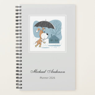 Agenda Cartoon Fofo Cachorro Engraçado Guarda-chuva Chuva
