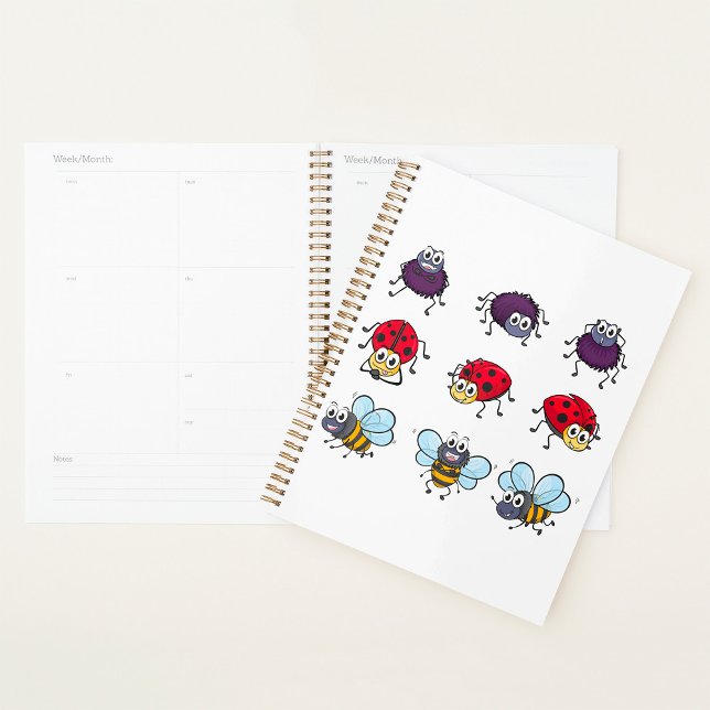 Agenda Cartoon Insetos Abelhas Engraçadas Aranhas Ladybug (Criador carregado)