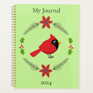 Agenda Cartoon Vermelho Bonito com Flores