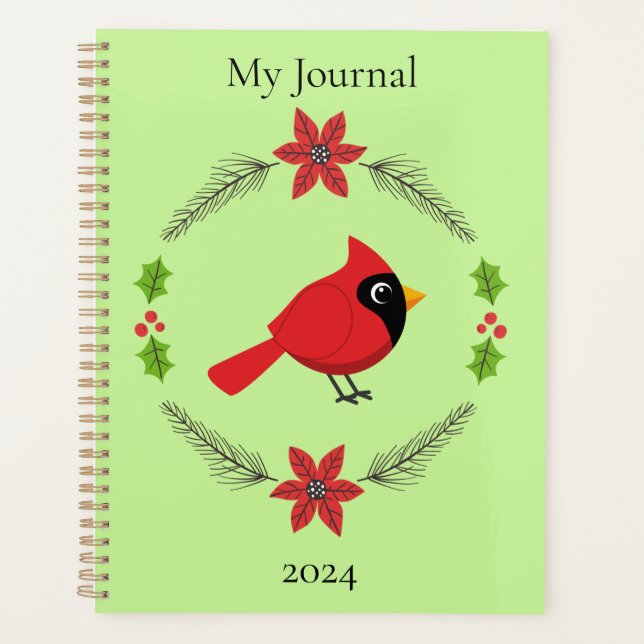 Agenda Cartoon Vermelho Bonito com Flores (Frente)