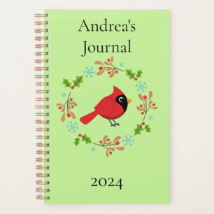 Agenda Cartoon Vermelho Bonito com Flores