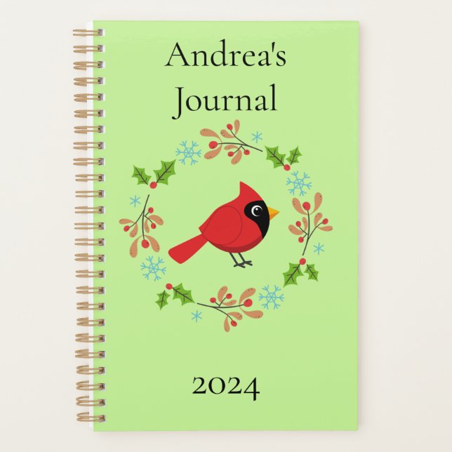 Agenda Cartoon Vermelho Bonito com Flores (Frente)