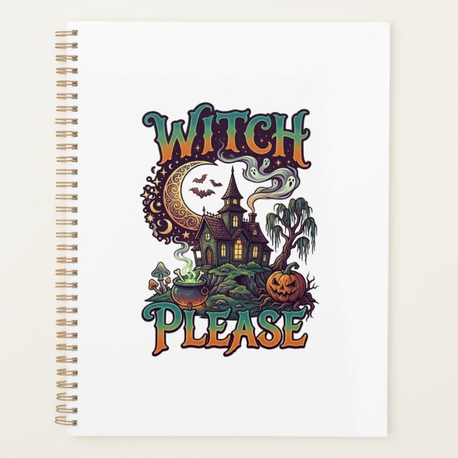 Agenda Casa Assombrada Witch Please Cauldron Lua Crescent (Frente)