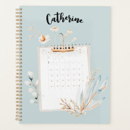 Agenda Casa da Moeda Personalizada e Dourada Floral