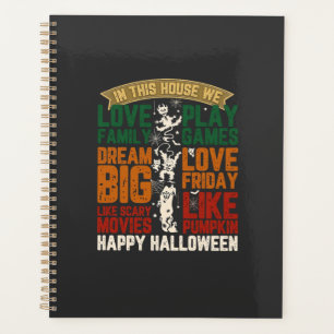 Agenda Casa Feliz Halloween Monstros Teias de Aranha