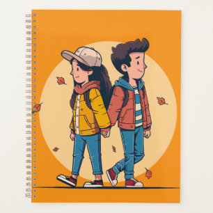 Agenda Casal com as mãos caminhando juntas no outono