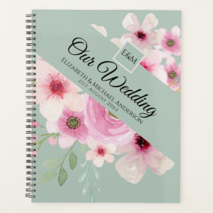 Agenda Casal Cor-de-rosa-pincelado monograma