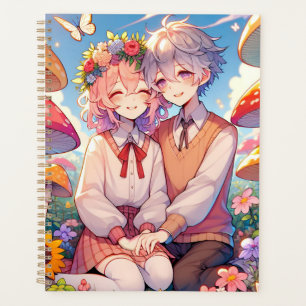 Agenda Casal de anime Fofinho bonito, romântico