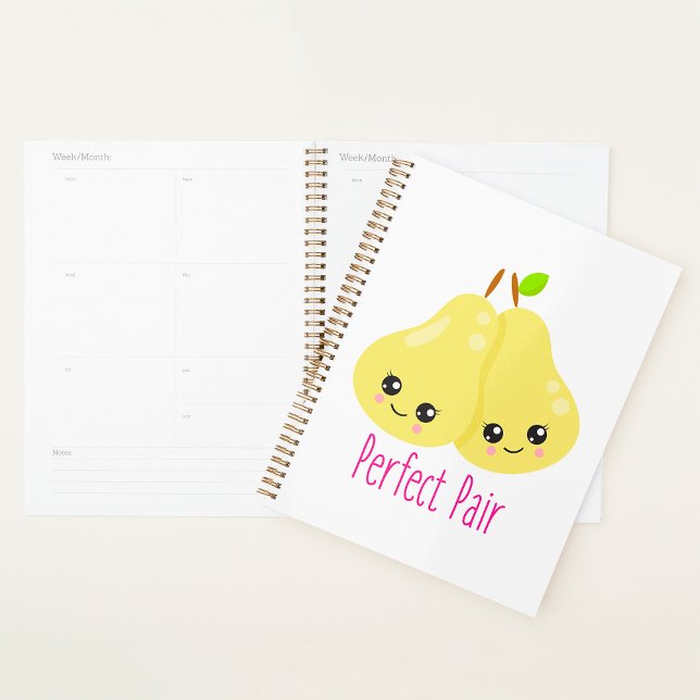 Agenda Casal de Peras Kawaii Par Perfeito Piada Divertida (Criador carregado)
