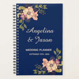 Agenda Casamento Azul Elegante Rústico
