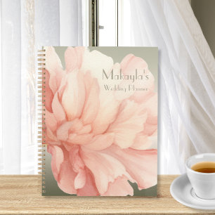 Agenda Casamento bonito Elegante De Pêssego De Aquarela