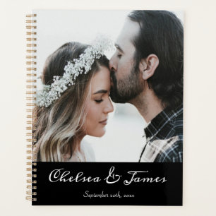 Agenda Casamento com Caligrafia Imagem Elegante Negra