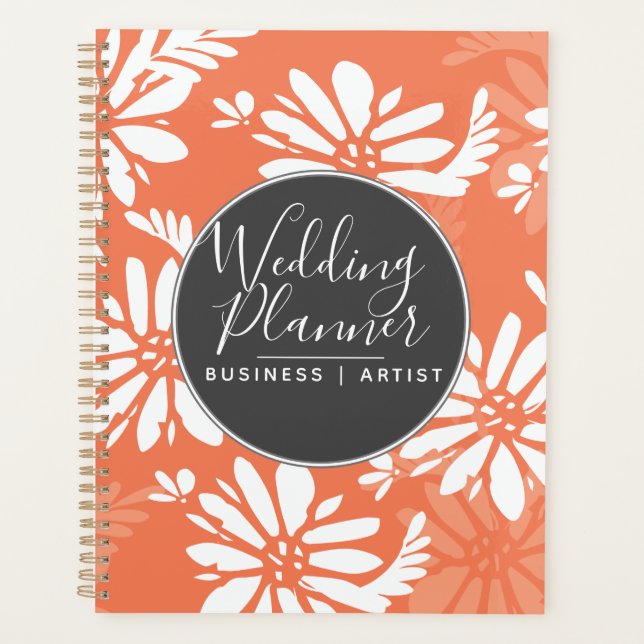 Agenda Casamento com Coral Daisy Silohuette Garden (Frente)