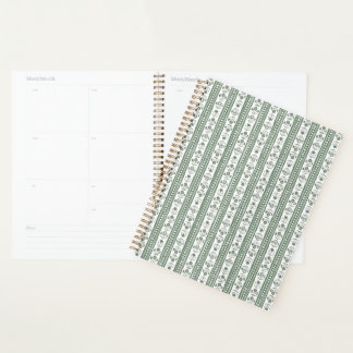 Agenda Casamento com Impressão Botânica Verde e Branco